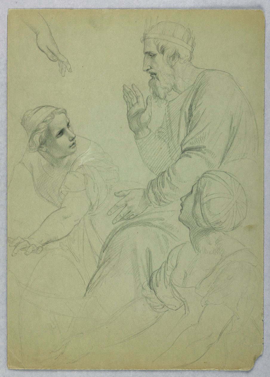 Sketches of a King and Two Women by Daniel Huntington