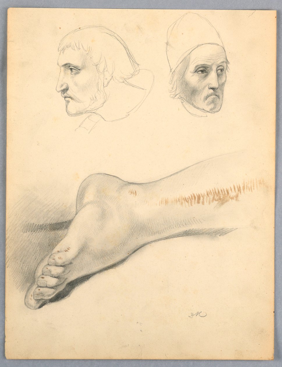 Studies of a Right Foot, Two Heads by Daniel Huntington