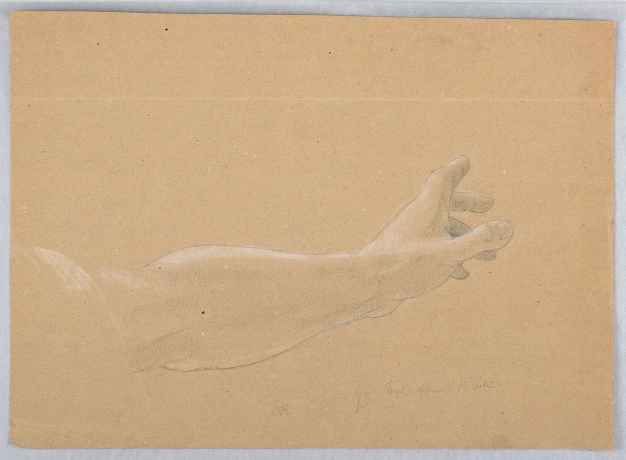 Study of Hand for Angel Appearing to St. Peter in Early Christian Martyrs by Daniel Huntington
