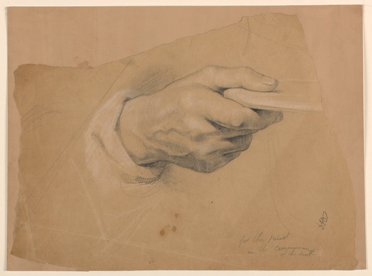 Study of Right Hand for the Priest in the "Communion of the Sick" by Daniel Huntington