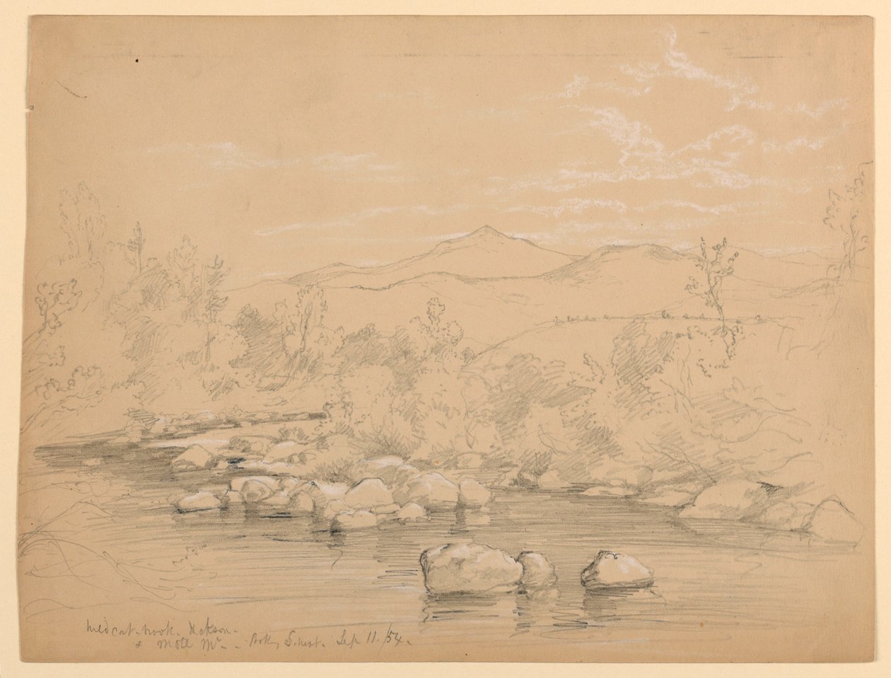 View of Moat Mountain from Wildcat Brook, Jackson, New Hampshire, Looking Southwest by Daniel Huntington