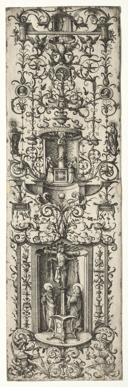 Ornamental Fillet with the Crucifixion and the Virgin and Child by Daniel I Hopfer