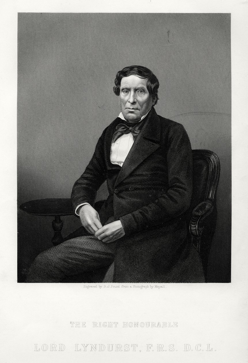 The Right Honourable John Singleton Copley, Lord Chancellor and Politician, c1880 by Daniel John Pound