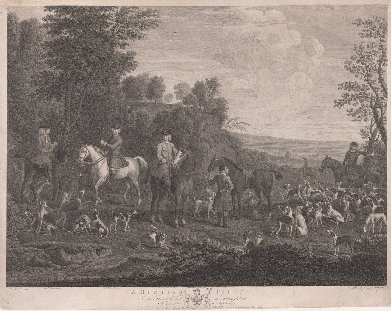 A Hunting Piece in the Hunting Hall at Houghton by Daniel Lerpinière