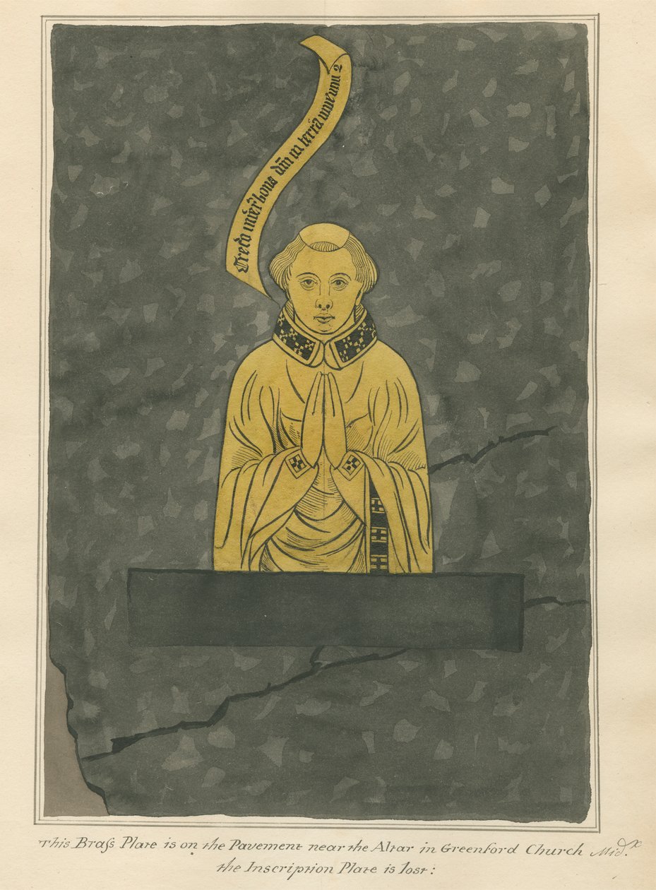 Brass Plate, Unidentified from Greenford Church by Daniel Lysons