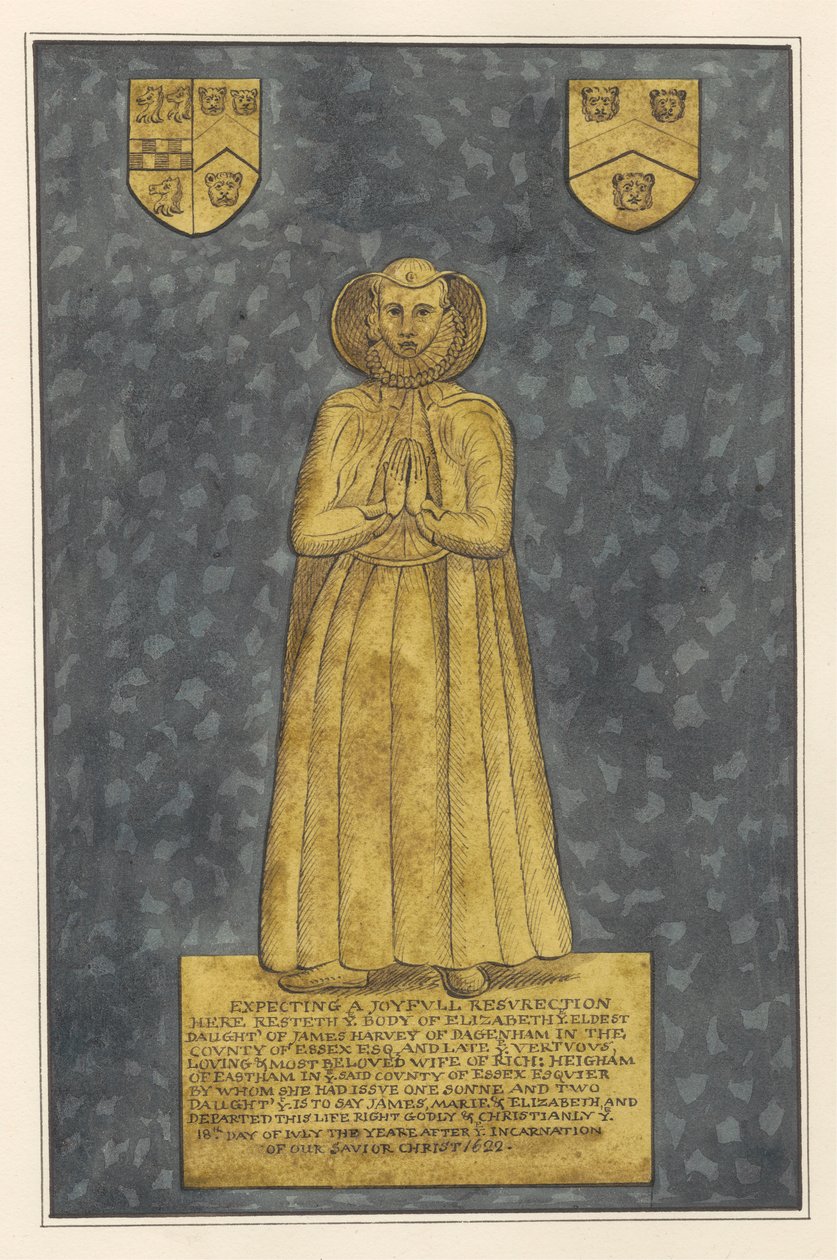 Brass Plated for Elizabeth Harvey from East Ham Church by Daniel Lysons