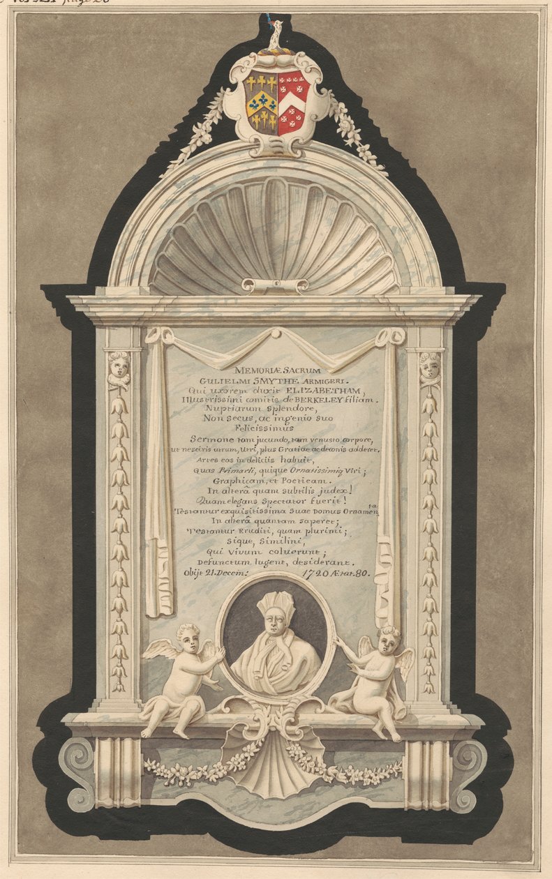 Memorial to William Smith from Cranford Church by Daniel Lysons
