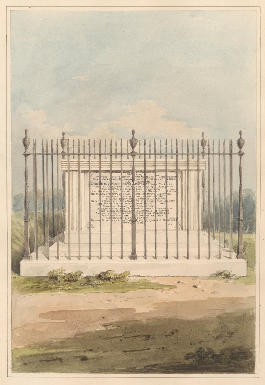 Tomb of George Earl of Macartney, from Chiswick Churchyard by Daniel Lysons
