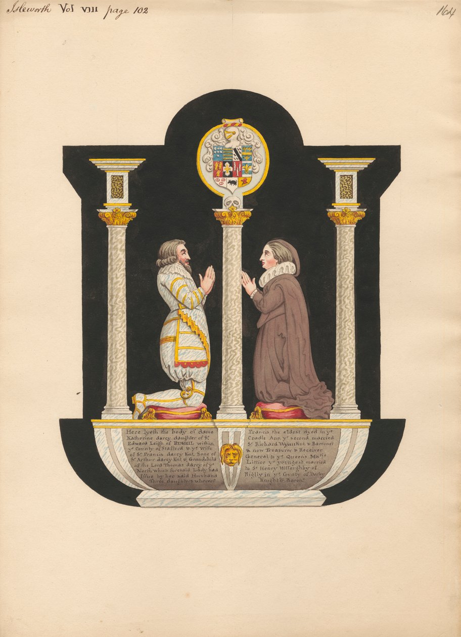Tomb of Dame Katherine Darcy from Isleworth Church by Daniel Lysons