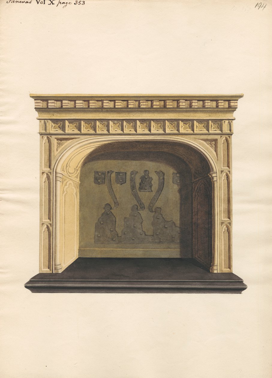 Unidentified Tomb with Brass Plates Removed from Pancras Church by Daniel Lysons