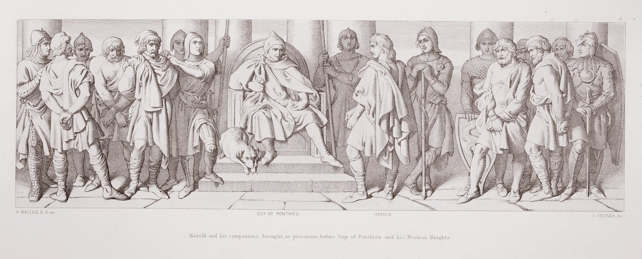 Harold and his companions brought before Guy of Ponthieu and his Norman knights by Daniel Maclise