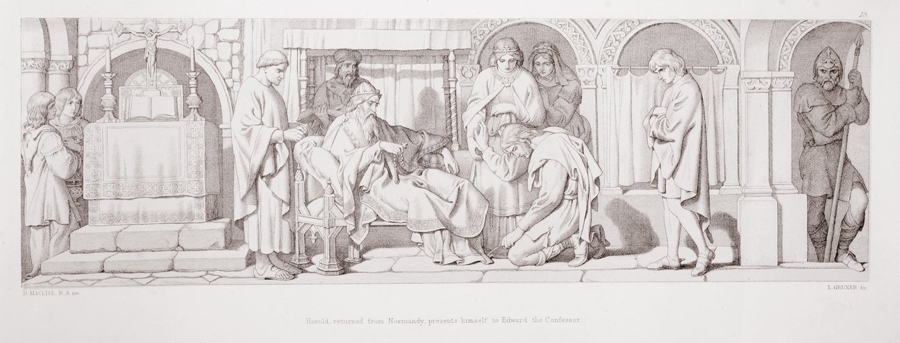 Harold, Returned from Normandy, Presents Himself to Edward the Confessor by Daniel Maclise