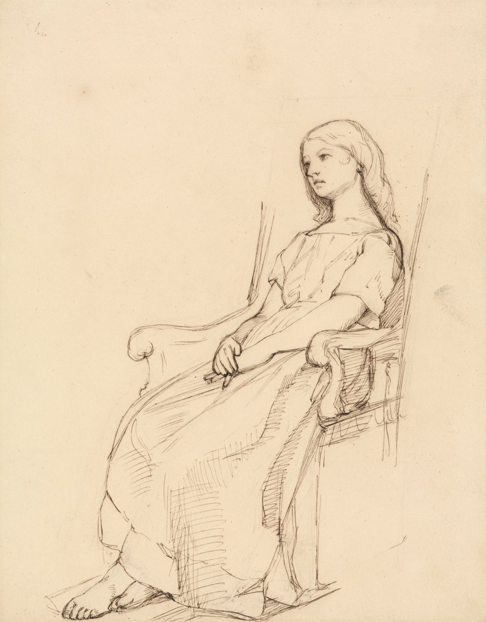 Study of a Young Girl, Seated by Daniel Maclise