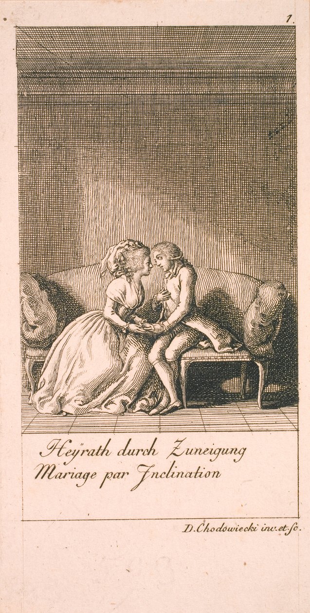 Motives for Marriage and Their Consequences. Plate 1 by Daniel Nikolaus Chodowiecki