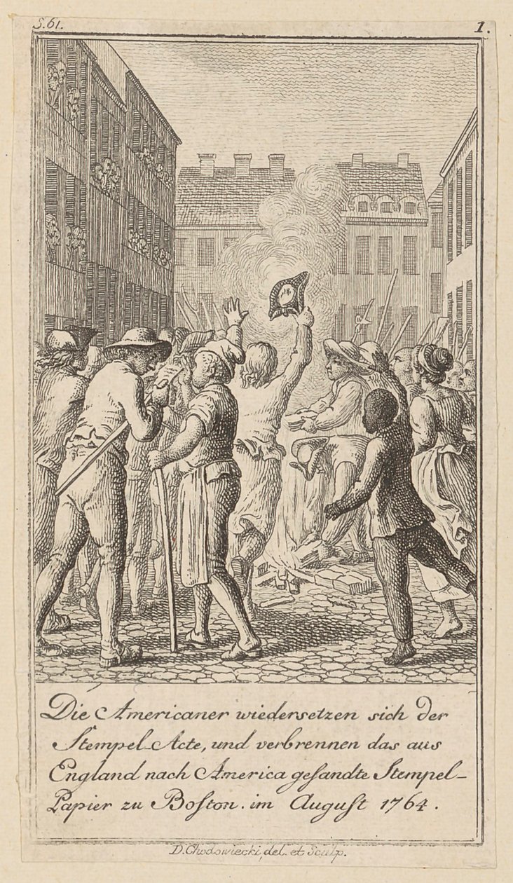 Sheet 1 of the series for the essay “The History of the Revolution of North America”, by M. C. Sprengel. by Daniel Nikolaus Chodowiecki
