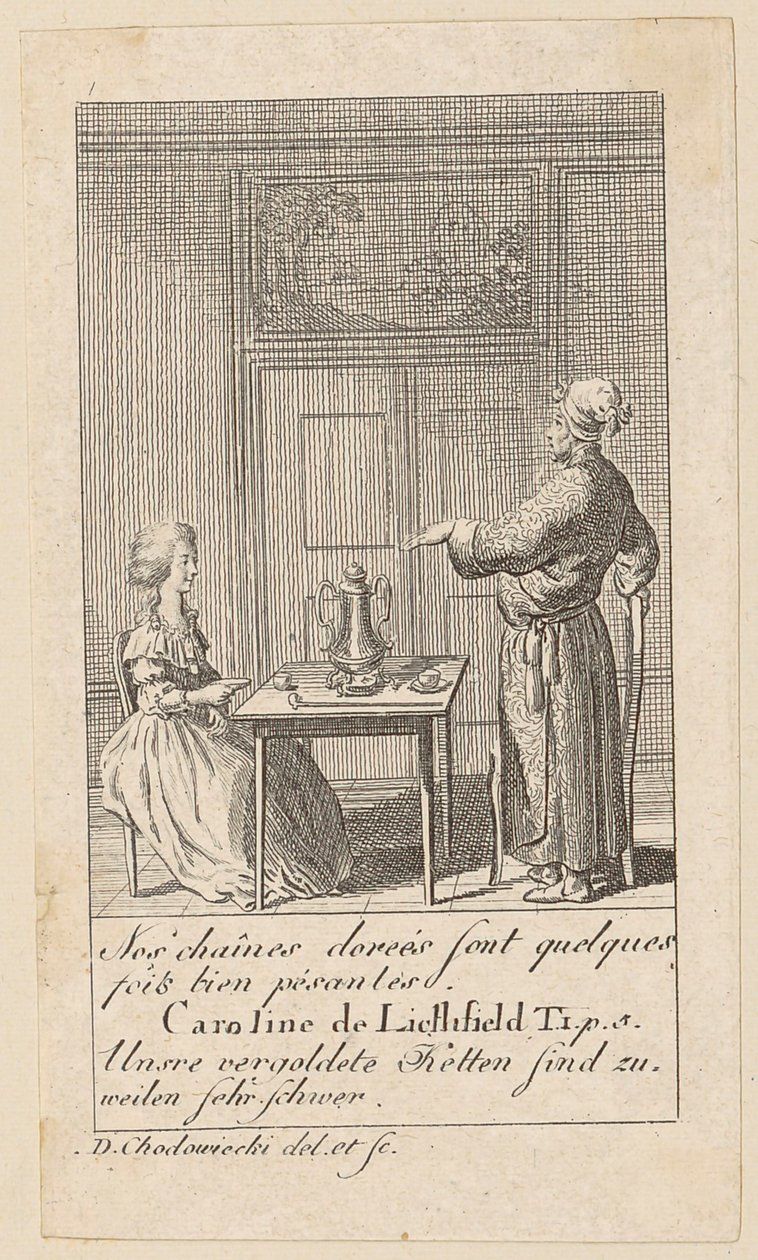 Sheet 1 to "Karoline von Lichtfield" by Daniel Nikolaus Chodowiecki