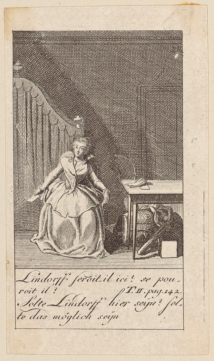 Plate 8 for "Karoline von Lichtfield" by Daniel Nikolaus Chodowiecki