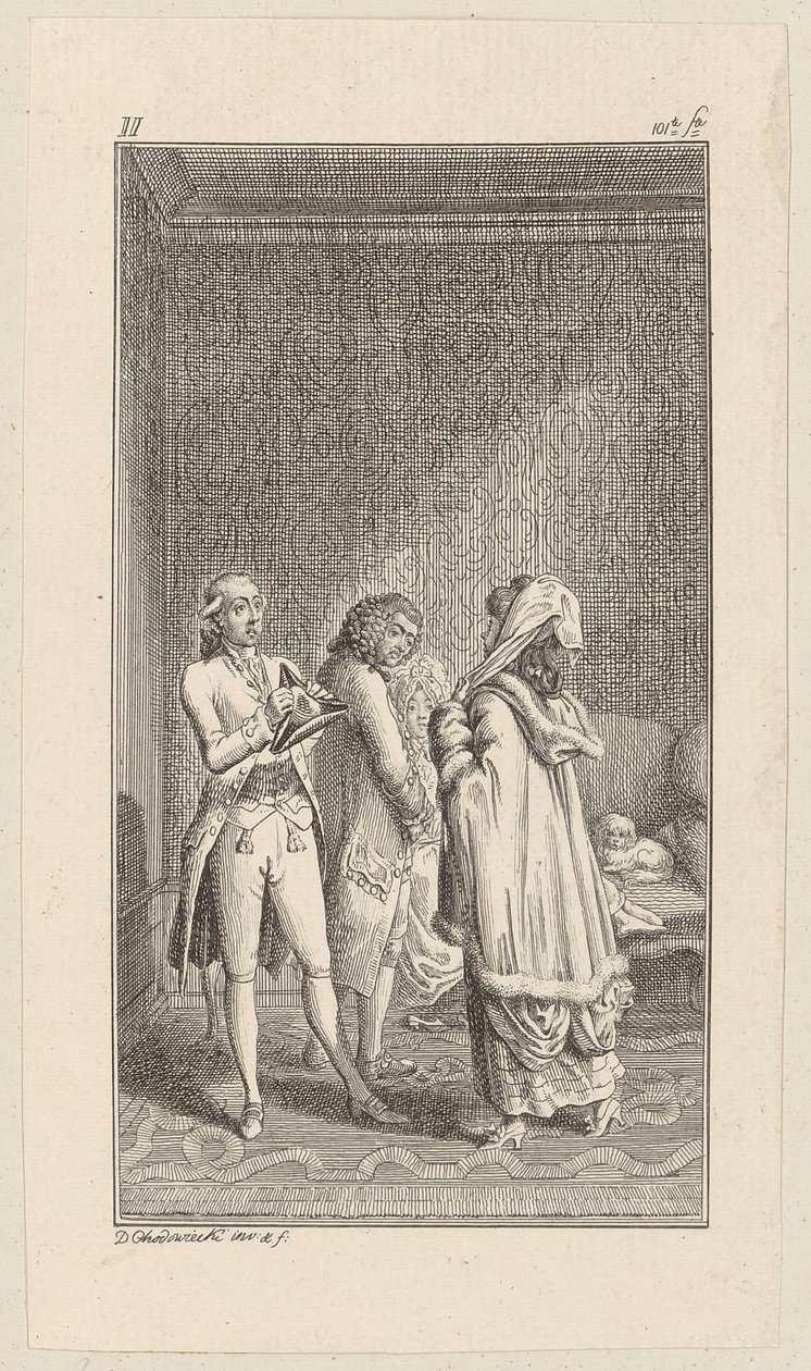 Doctor Flink Before Lady Sophister by Daniel Nikolaus Chodowiecki
