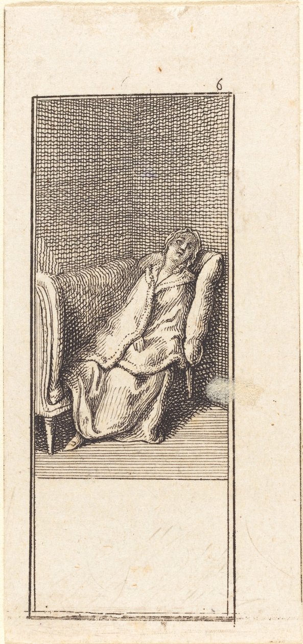 Girl Sleeping on Settee by Daniel Nikolaus Chodowiecki