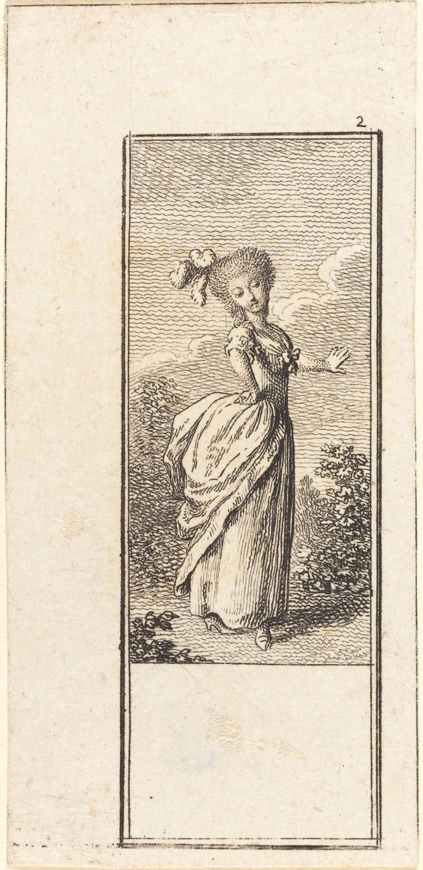 Girl with an Ostrich Feather Headdress by Daniel Nikolaus Chodowiecki