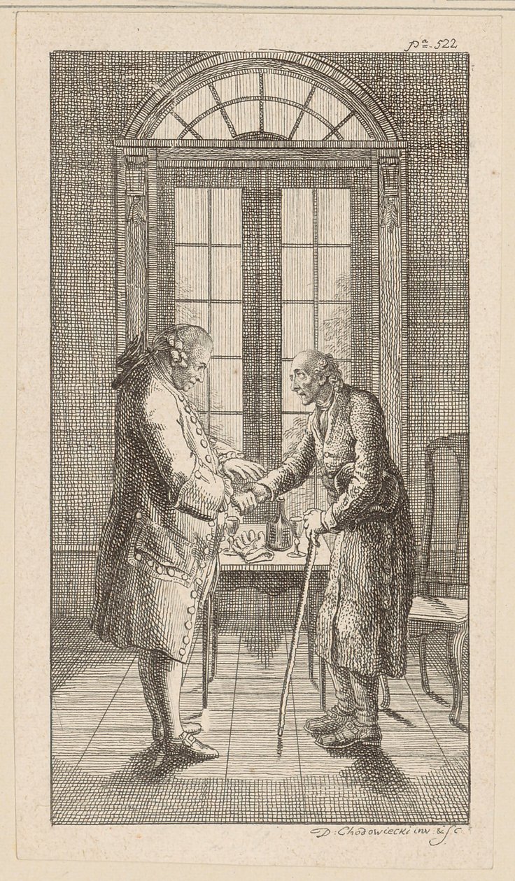 Mr. v. G. Gives the Old Man a Hand by Daniel Nikolaus Chodowiecki