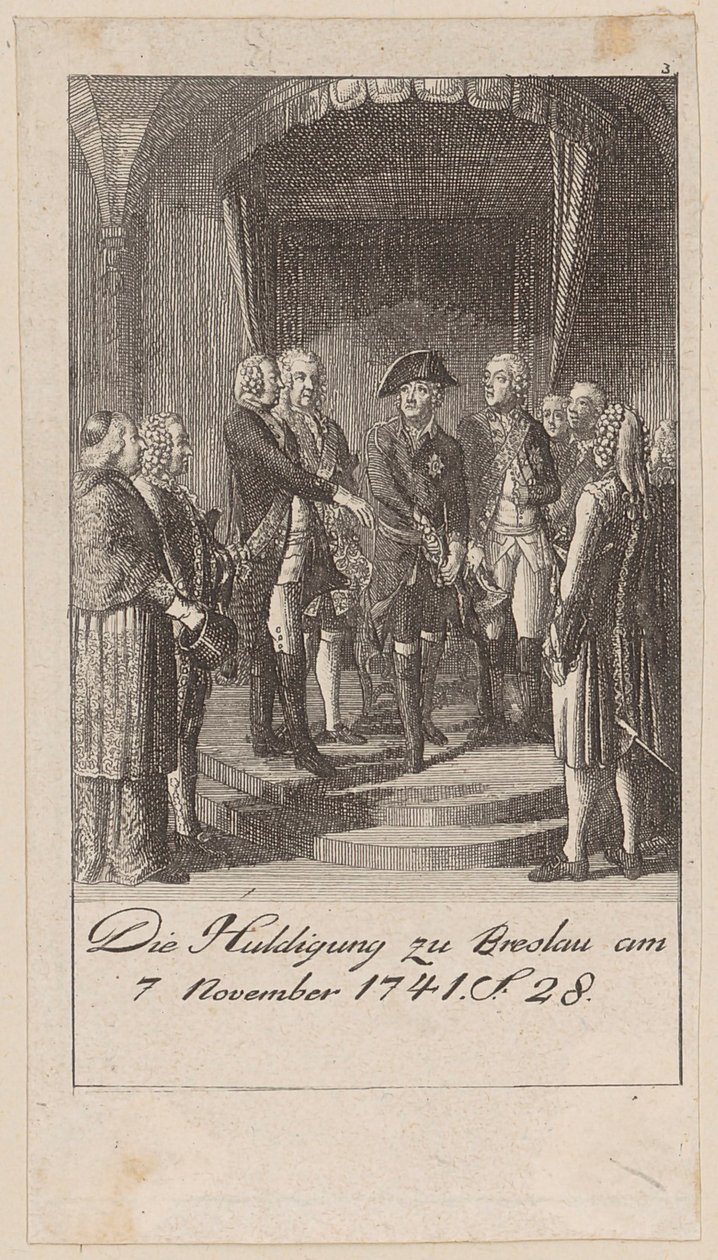 Homage in Breslau on November 7, 1741 by Daniel Nikolaus Chodowiecki