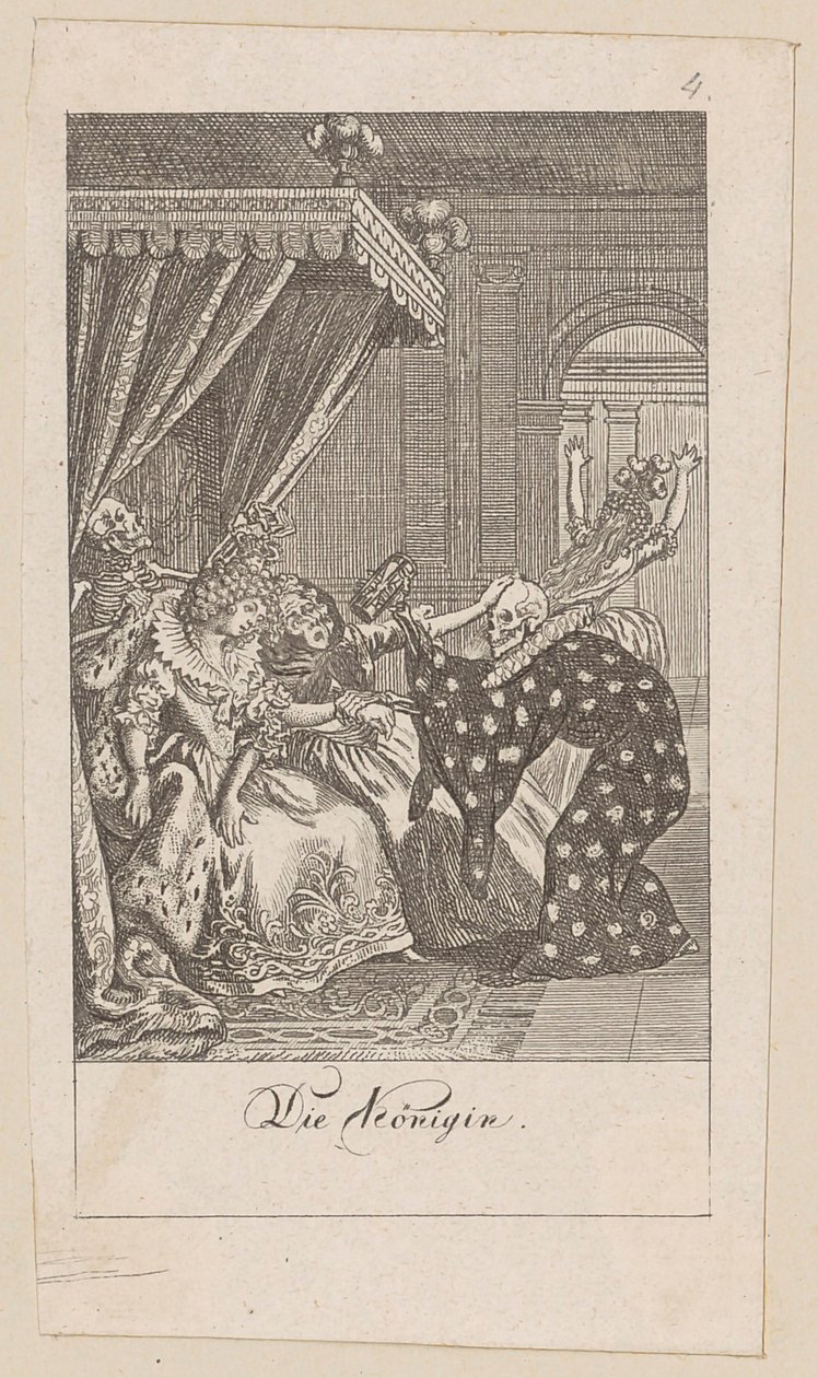 Queen, Plate 4 from the Series “The Dance of Death” by Daniel Nikolaus Chodowiecki