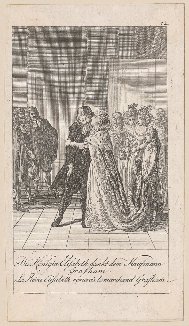 Queen Elizabeth Thanks Merchant Grasham, Sheet 12 from the Series 