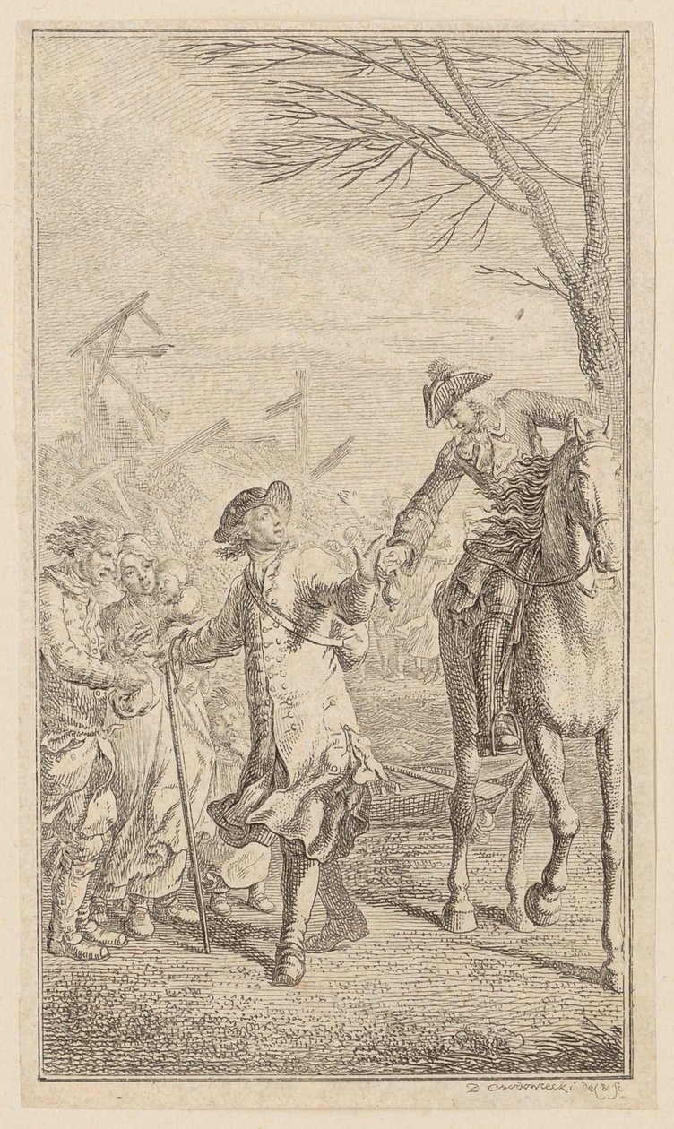 Song of the Brave Man, Plate 2 from the First Edition of "Poems by Gottfried August Bürger" by Daniel Nikolaus Chodowiecki