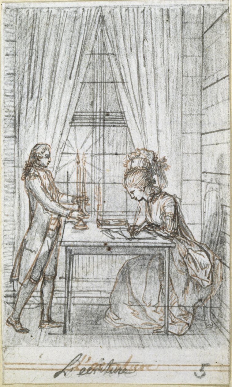 Occupations of the Ladies. Sheet 5. The Writing by Daniel Nikolaus Chodowiecki