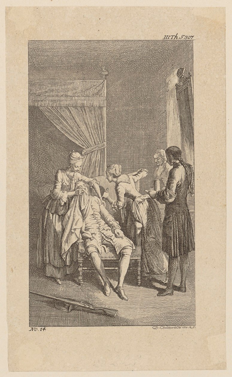 Fainting Durour in the House of His Former Lover Miss Dellon, Plate 14 from 