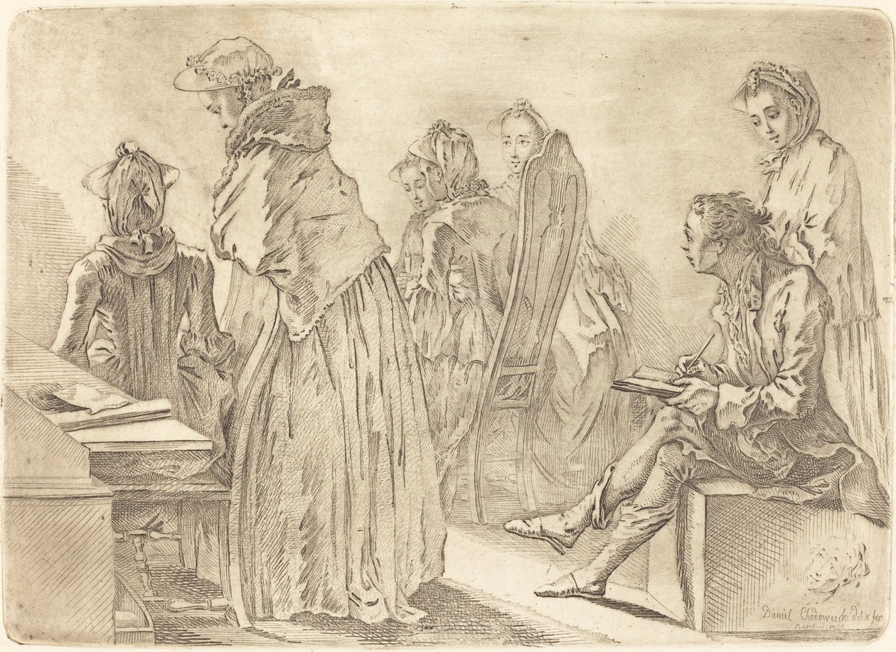 Party with Six Ladies and the Artist by Daniel Nikolaus Chodowiecki
