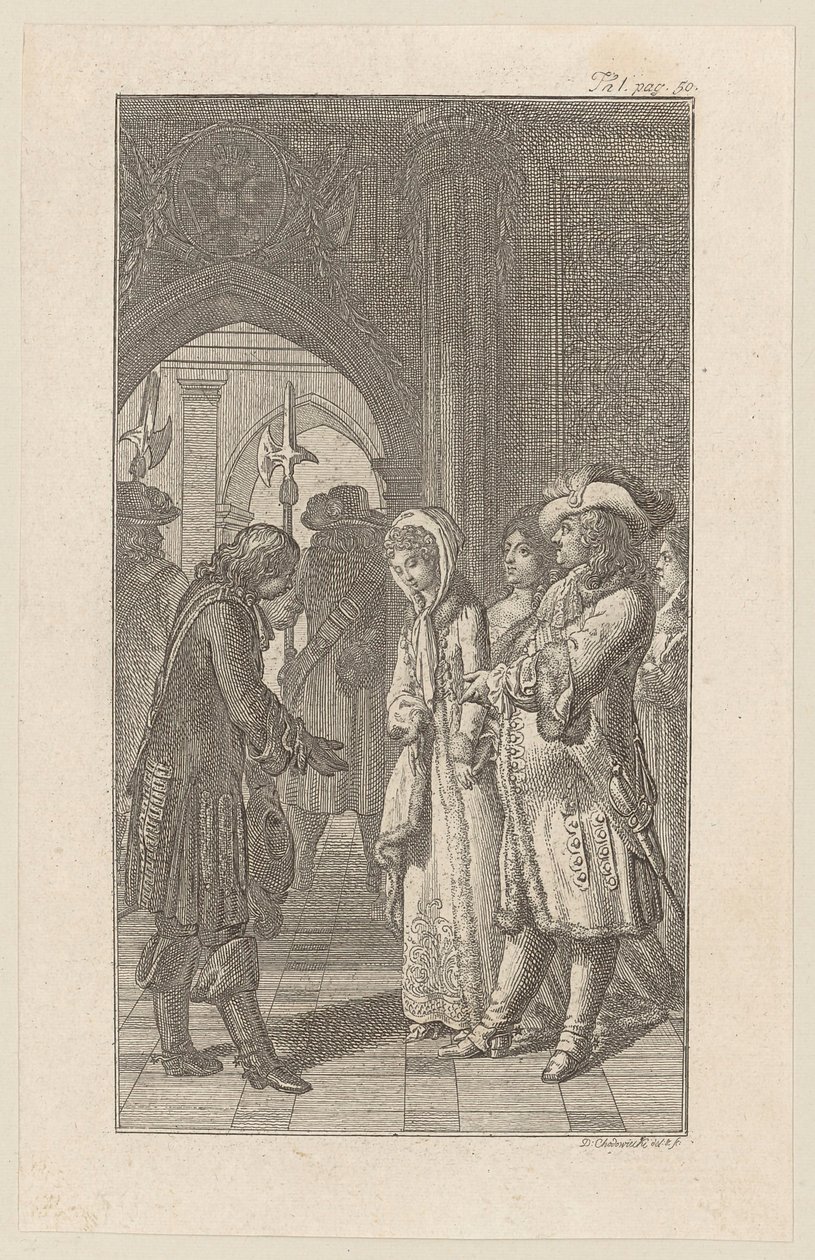 Peter the Great Presents a Bride to a Colonel by Daniel Nikolaus Chodowiecki