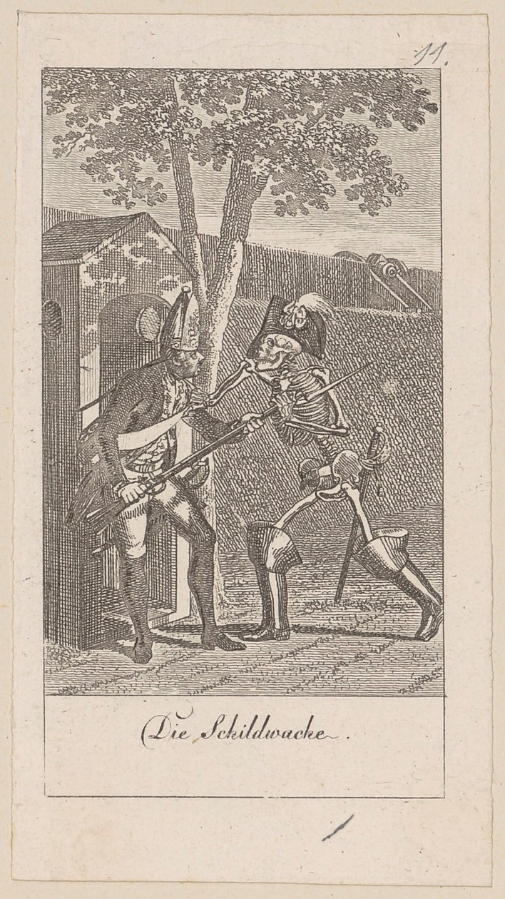 Sentry, Plate 11 from the Series "The Dance of Death" by Daniel Nikolaus Chodowiecki