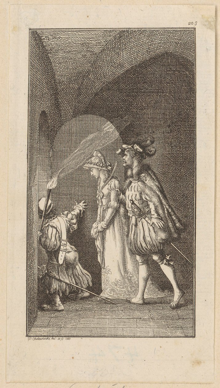 Title engraving for the chivalric romance "The Falcon" by Daniel Nikolaus Chodowiecki