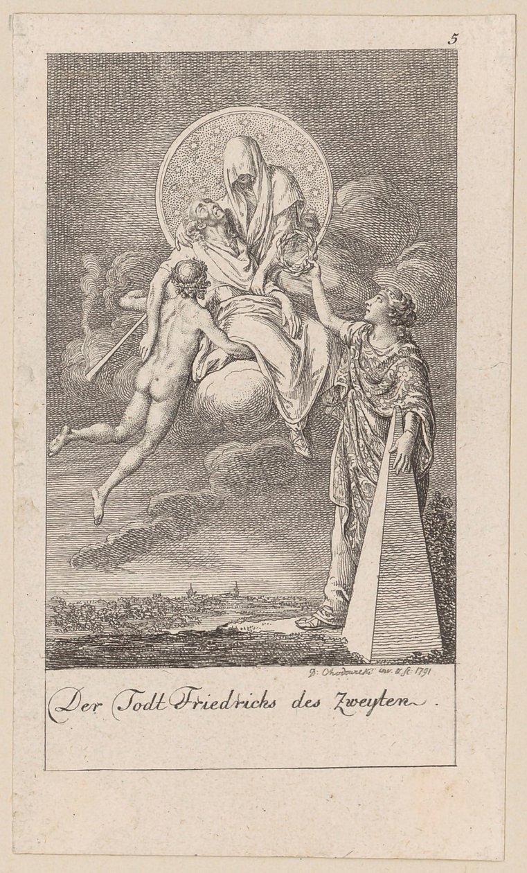 Death of Frederick the Second, Plate 5 of the Series "Six Great Events of the Penultimate Decade" by Daniel Nikolaus Chodowiecki