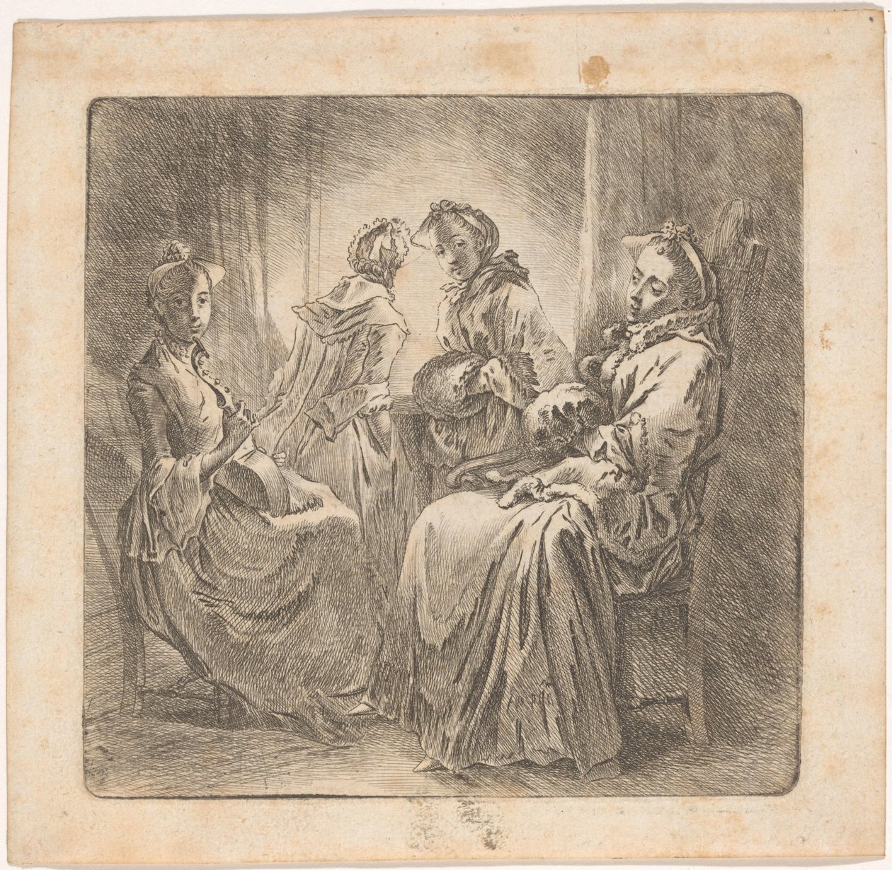 Four Ladies at the Window by Daniel Nikolaus Chodowiecki