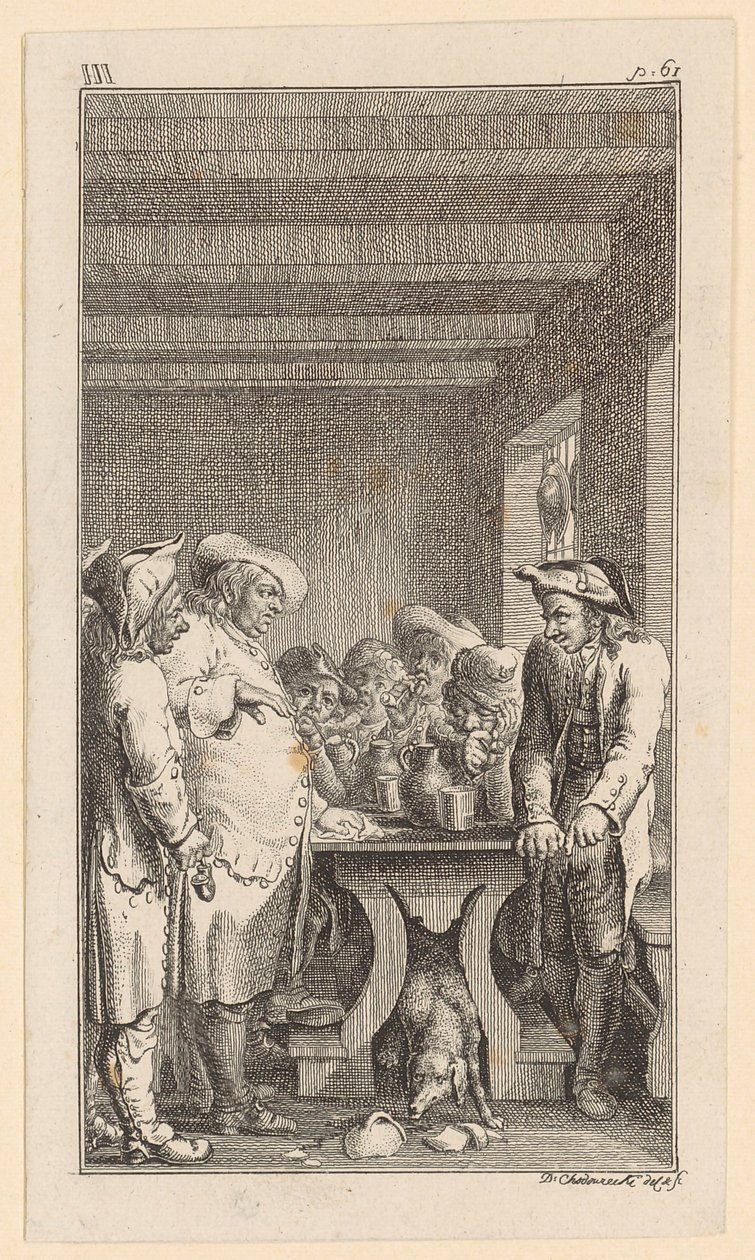 Vogt, Scheerer and Christians at the Table by Daniel Nikolaus Chodowiecki