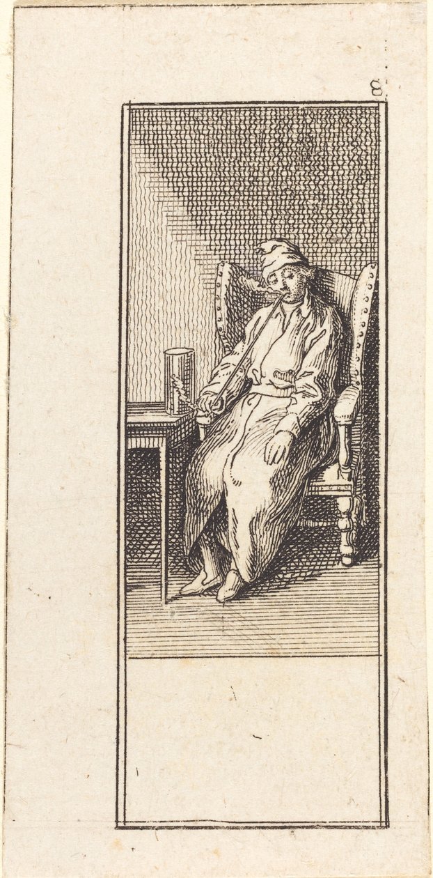 Young Man Seated, Smoking by Daniel Nikolaus Chodowiecki