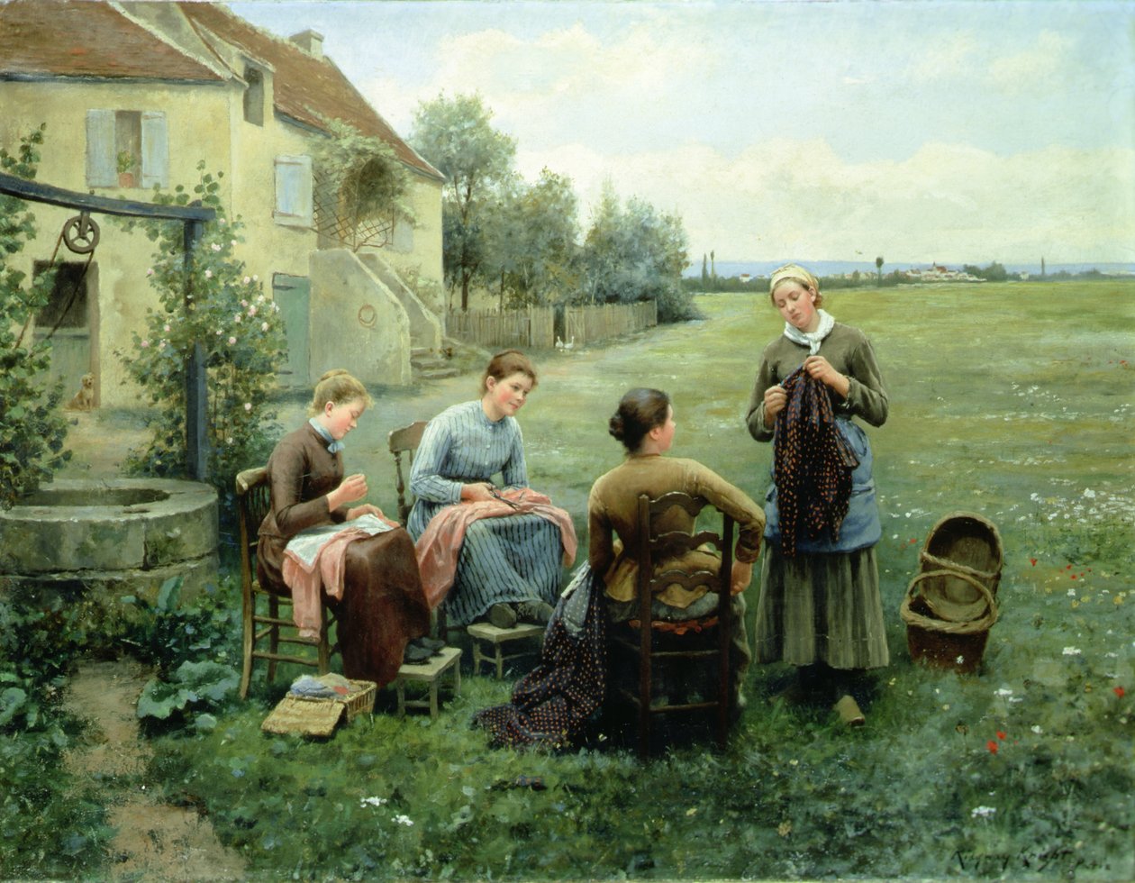 The Sewing Circle by Daniel Ridgway Knight