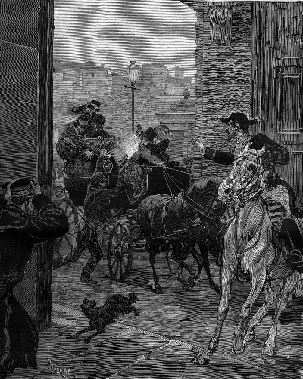 Attempted Assassination of King Alfonso XII, December 30 by Daniel Urrabieta Vierge