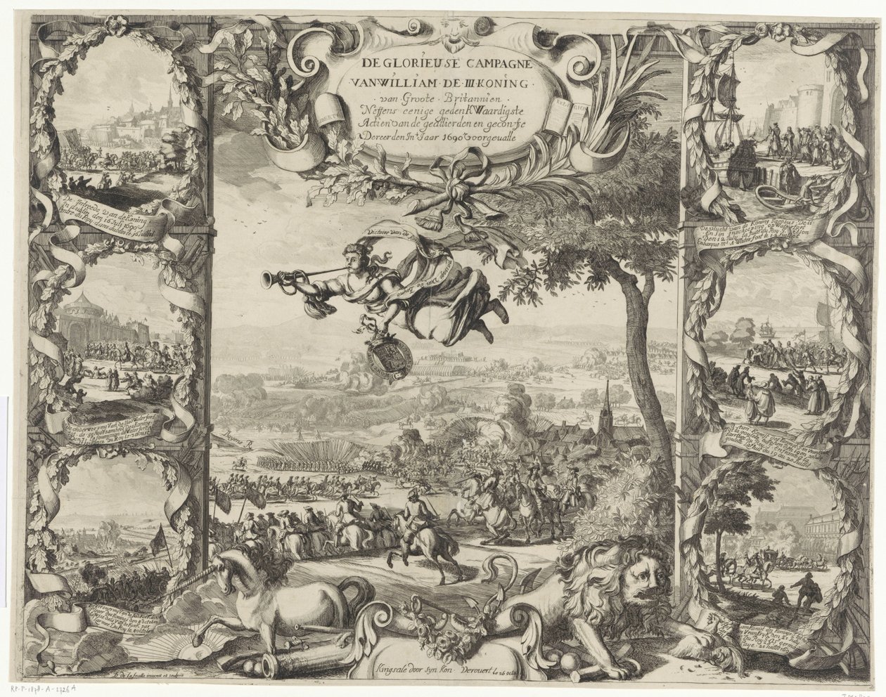 Victories of King William III in Ireland (upper half), 1690 by Daniel de Lafeuille