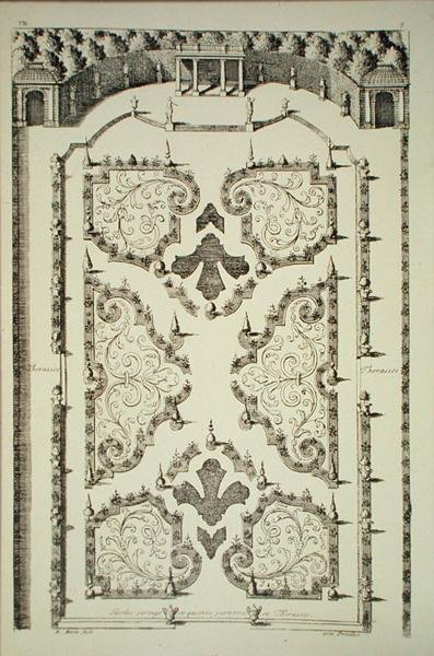 Garden Divided by Four Parterres and Terraces by Daniel the Elder Marot