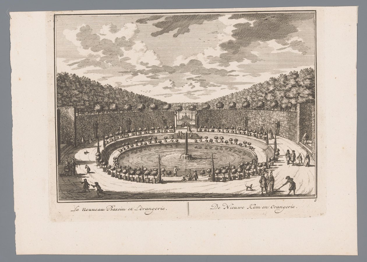 View of a Pond with Fountain in the Garden of Slot Zeist (series title: 21 Views of Slot Zeist) by Daniël Stopendaal