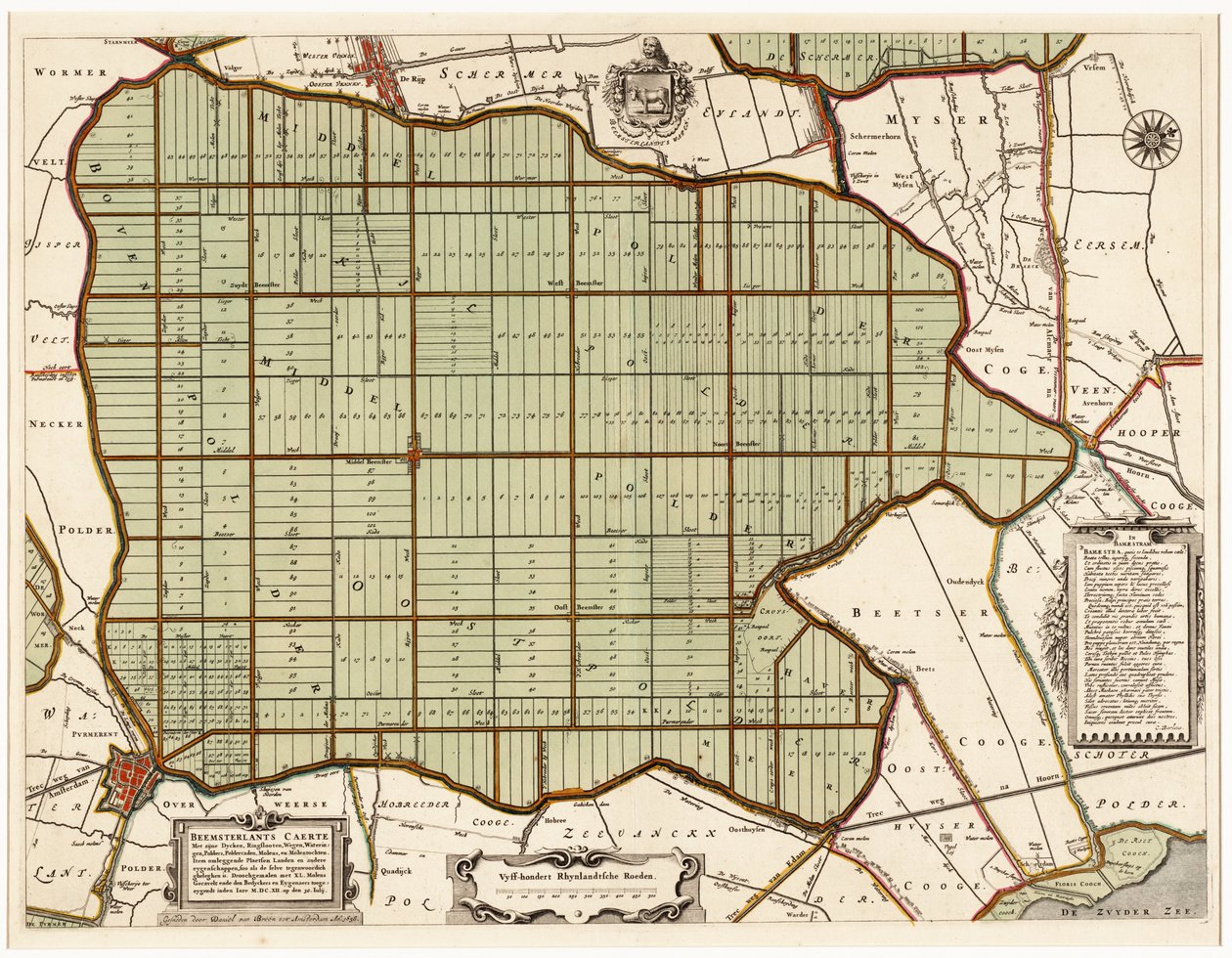 Beemsterlants Caerte, Historic Map of Beemster, the Netherlands by Daniël van Breen