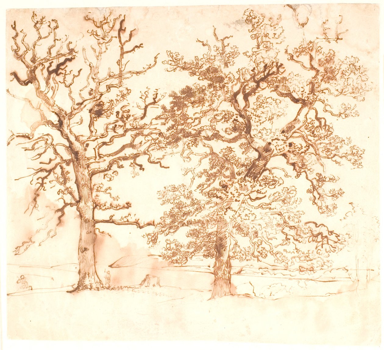 Landscape with Large Oak Trees in the Foreground by Dankvart Dreyer