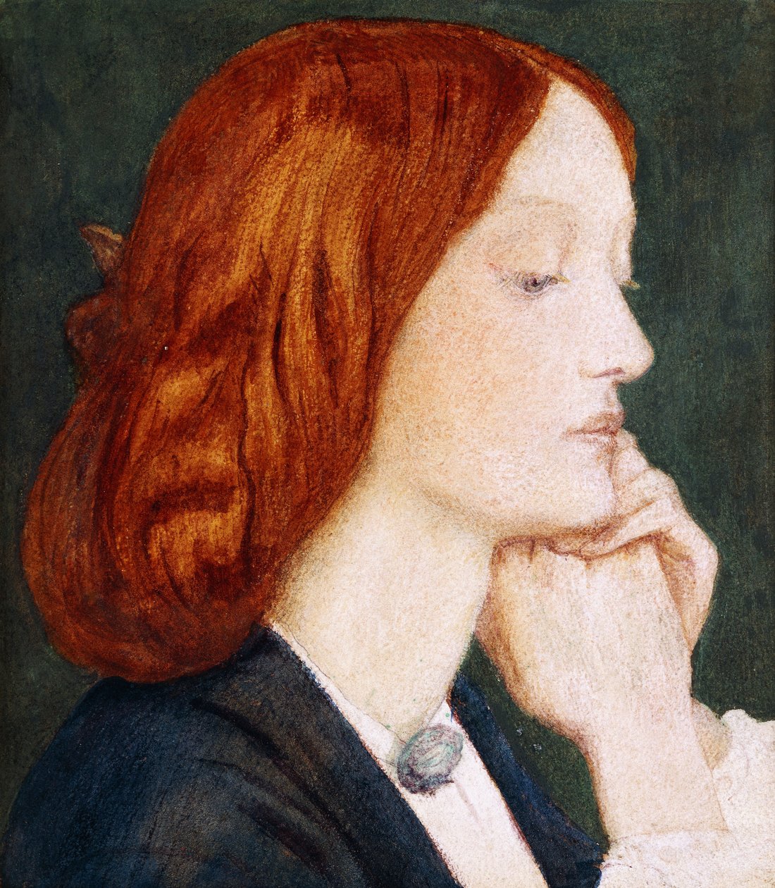 Portrait of Elizabeth Siddal, in Profile to the Right by Dante Gabriel Charles Rossetti