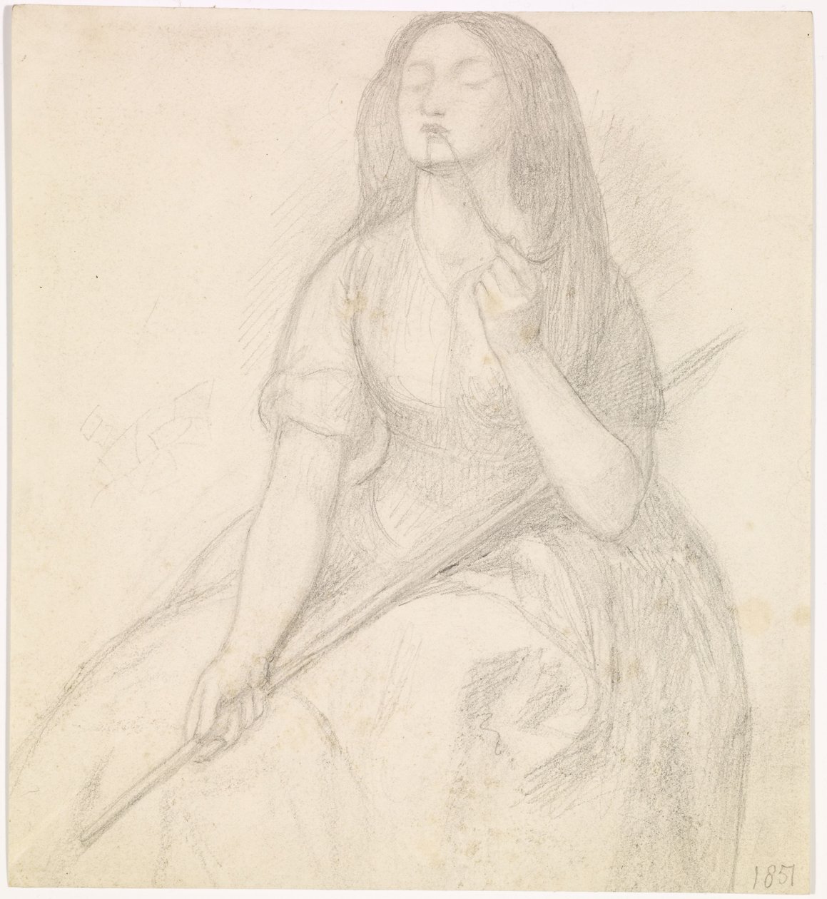 The Return of Tibullus to Delia - Study for the Figure of Delia by Dante Gabriel Charles Rossetti