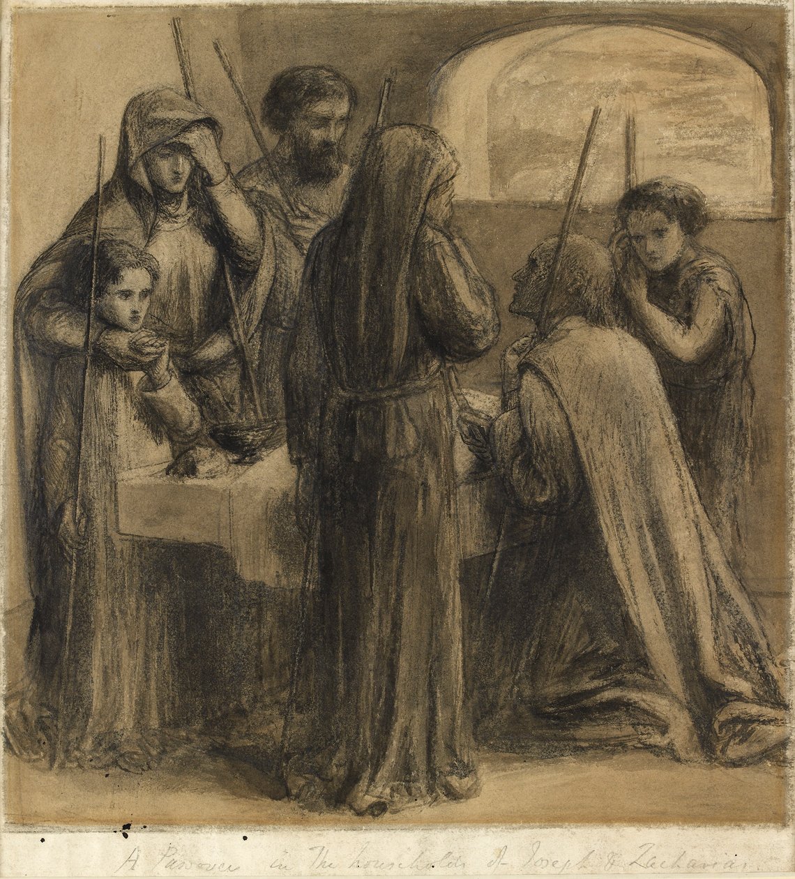 A Passover in the Household of Joseph and Zacharias, c. 1850s by Dante Gabriel Rossetti