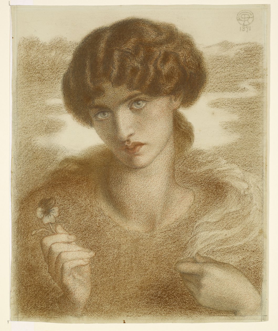 Water Willow - Study of Female Head and Shoulders by Dante Gabriel Rossetti